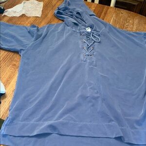 GreenTea Blue Lace-Up Hoodie